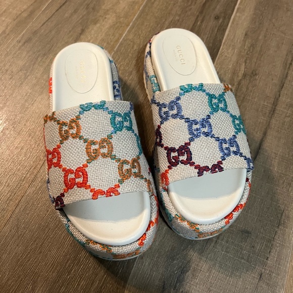 Gucci Shoes - Gucci Angelina Gg Platform Sandal Multicolor